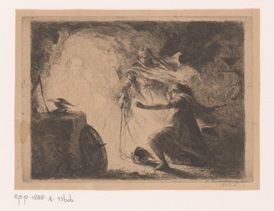 Saul dalla strega di Endor da Edouard Hamman (signed by artist)