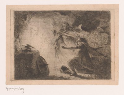 Saul dalla strega di Endor da Edouard Hamman