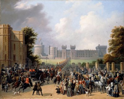 Arrivo del re Luigi Filippo al Castello di Windsor da Édouard Henri Théophile Pingret