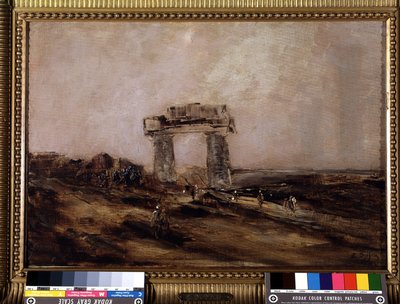 Rovine di un tempio nel deserto da Edouard Jacques Dufeu