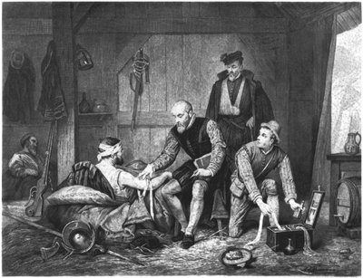 Ambroise Pare cura i soldati feriti da Edouard Jean Conrad Hamman