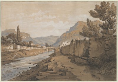 Il fiume Neuve alla fine della valle di Dardenne, 1800s da Edouard Jean Marie Hostein