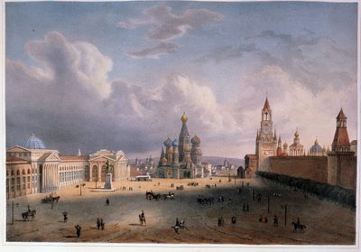 Veduta della Piazza Rossa a Mosca da Edouard Jean Marie Hostein