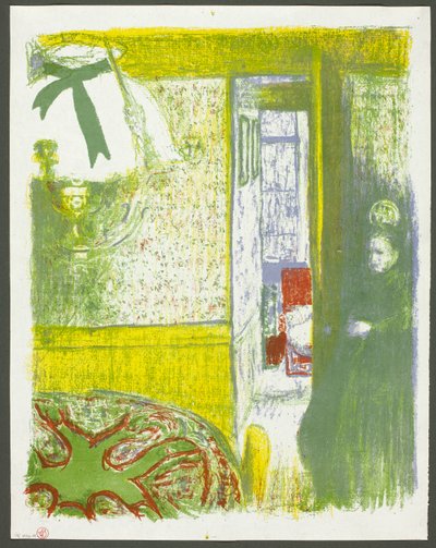 Interno con lampada a sospensione, quarto piatto da Paesaggi e interni da Édouard Jean Vuillard