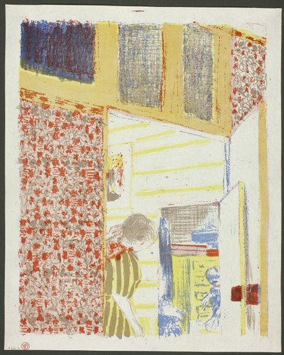 Interno con carta da parati rosa III, tavola sette da Paesaggi e interni da Édouard Jean Vuillard