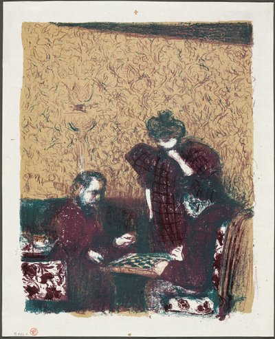 Il gioco della dama, piatto unico di Paesaggi e Interni da Édouard Jean Vuillard
