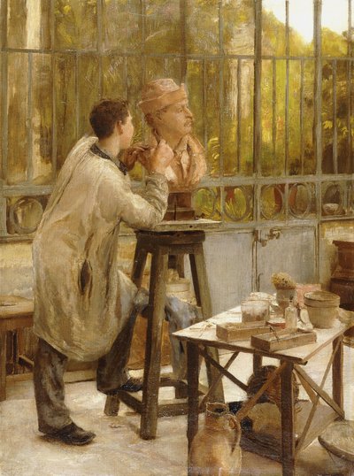 Uno Scultore nel suo Studio da Edouard Joseph Dantan
