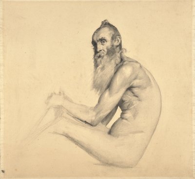 Studio di nudo di un uomo anziano (Père Bainville) da Edouard Joseph Dantan
