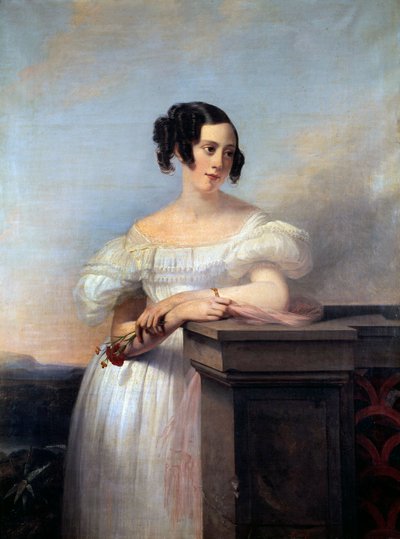 Ritratto di una ragazza con il garofano da Edouard Louis Dubufe