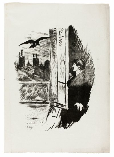 Alla finestra ("Qui aprii la persiana..."), da Il Corvo da Édouard Manet