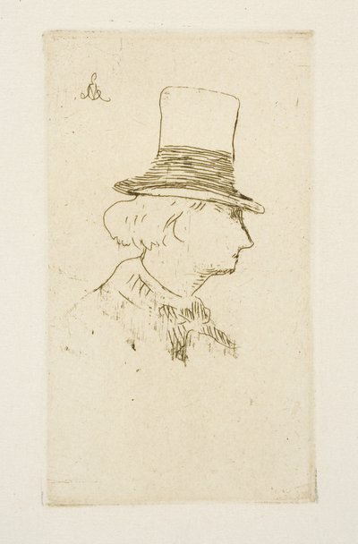 Baudelaire di profilo con un cappello, 1862 da Édouard Manet
