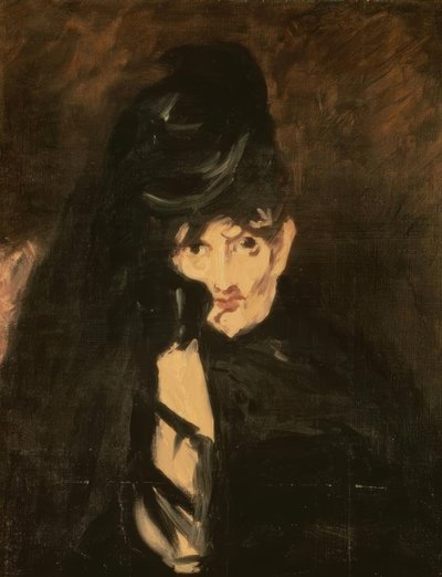 Berthe Morisot con cappello da lutto e lungo velo da Édouard Manet