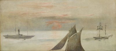 Barche in Mare, Tramonto da Édouard Manet