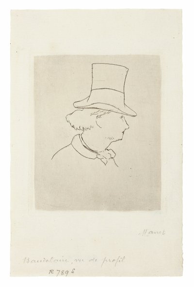 Charles Baudelaire, di profilo II da Édouard Manet