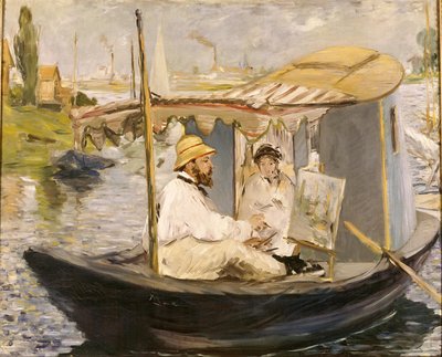 Claude Monet dipinge nella sua barca studio da Édouard Manet