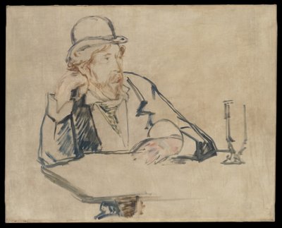 George Moore (1852-1933) al caffè da Édouard Manet