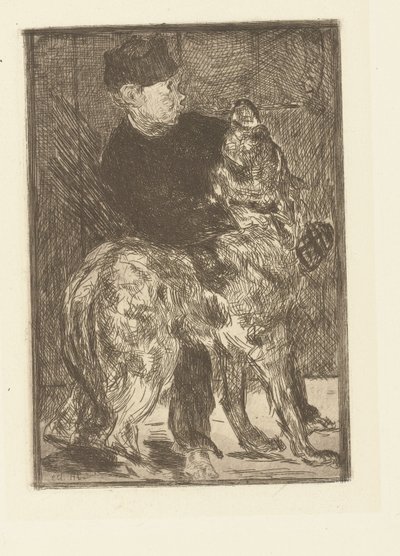 Ragazzo che gioca con il cane da Édouard Manet