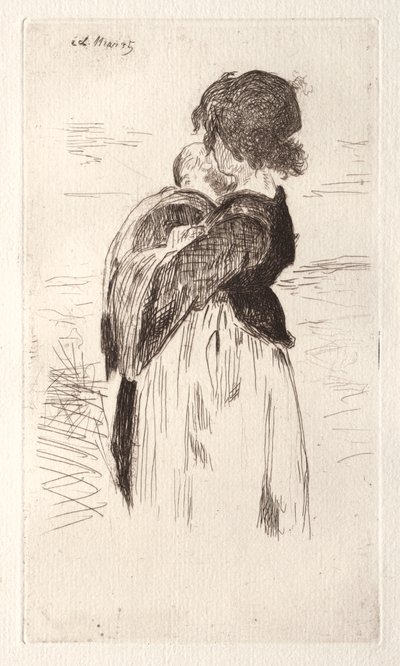 La bambina che tiene un bebè da Édouard Manet