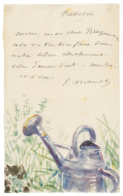 Lettera a Félix Bracquemond, ottobre 1880 da Édouard Manet