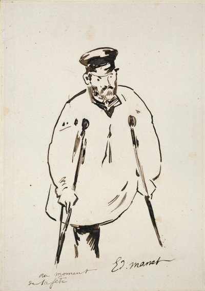 Uomo con stampelle, c1850-1880 da Édouard Manet