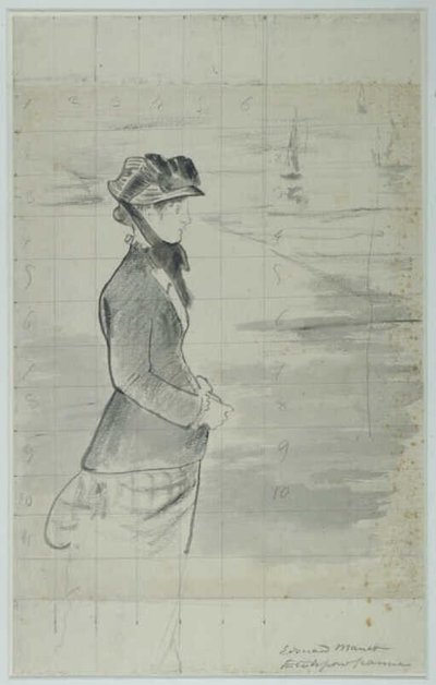 Annabel Lee in piedi vicino al mare, circa 1881 da Édouard Manet