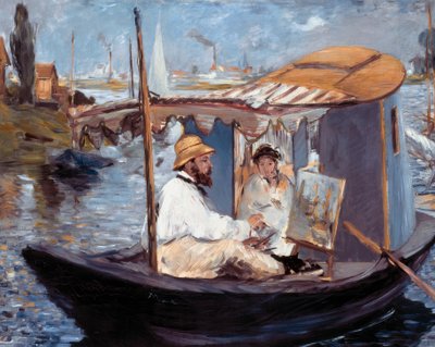 Monet che dipinge nel suo atelier da Édouard Manet