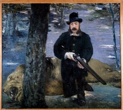 Monsieur Pertuiset Un cacciatore posa vicino a un leone, il suo trofeo di caccia da Édouard Manet