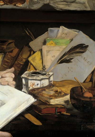 Ritratto di Emile Zola, dettaglio. Ciotola d