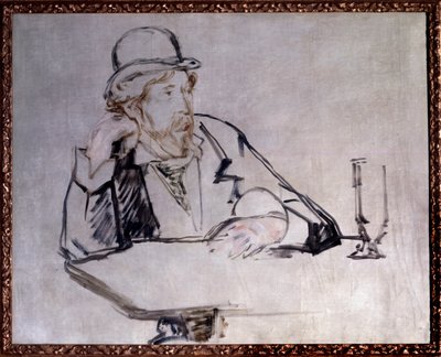 Ritratto del romanziere irlandese Georges Moore (1852-1933) al caffè da Édouard Manet