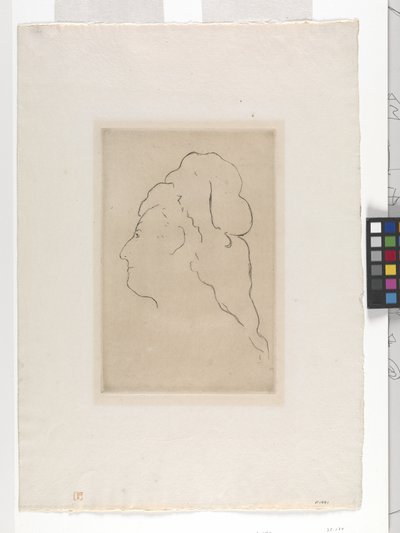 Profilo di Eva Gonzales girata a sinistra da Édouard Manet