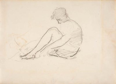 Donna seduta (Schizzo leggero di una testa maschile) da Édouard Manet