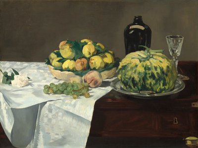 Natura morta con melone e pesche da Édouard Manet