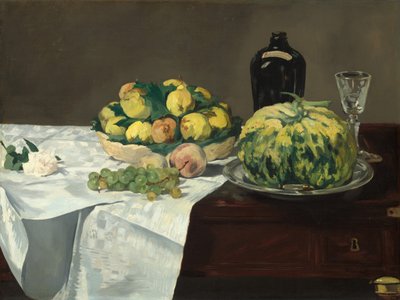 Natura morta con melone e pesche da Édouard Manet