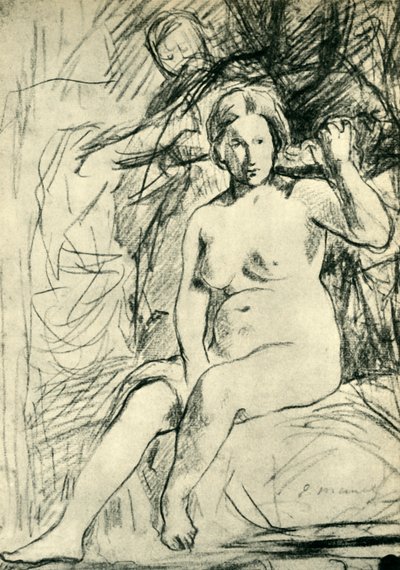 Studio di un Nudo Seduto La Toilette, 1858-1860 da Édouard Manet