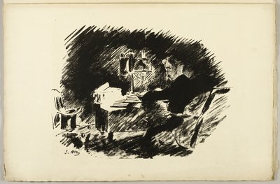 Sotto la lampada ("Una volta, in una notte cupa..."), da Il Corvo da Édouard Manet