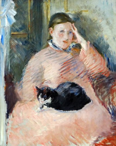 Donna con un gatto circa 1880-2, dell