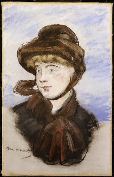 Giovane ragazza con un cappello marrone, 1882 da Édouard Manet