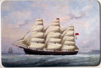 Il veliero William Lawrence. Acquerello di Edouard Adam (1847-1929) 1881. Parigi, Museo della Marina da Edouard Marie Adam