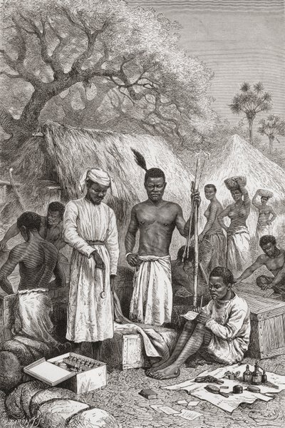 Abdullah Souzi, Jacob Wainright e James Chouma, i tre servitori del Dr. David Livingstone, che fanno l