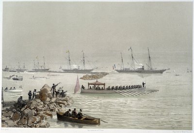 Arrivo dei sovrani a Suez in Inaugurazione del Canale di Suez di G. Nicole. 1869 da Edouard Riou