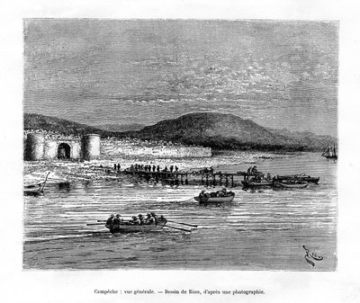 Campeche, Yucatán, Messico, XIX secolo da Edouard Riou