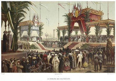 Canale di Suez. La tribuna dei sovrani, 1869 da Edouard Riou