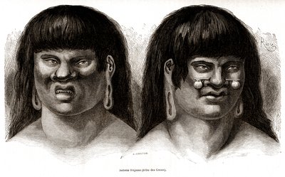 Coppia di indiani Orejones peruviani (tribù Ccotos) da Edouard Riou