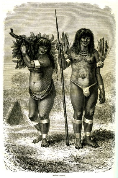 Coppia di indiani Ticuna del Perù da Edouard Riou