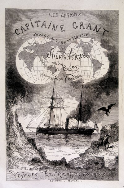 Frontespizio "I figli del capitano Grant" di Jules Verne da Edouard Riou