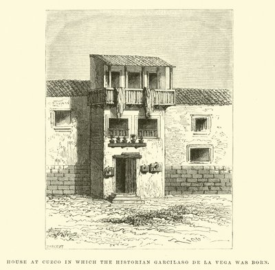 Casa a Cuzco in cui nacque lo storico Garcilaso de la Vega da Edouard Riou