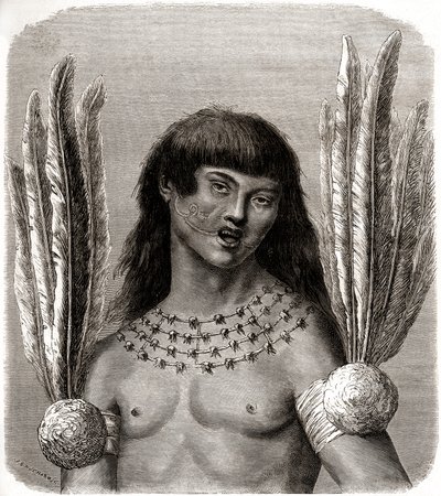 Ritratto di un indiano Ticuna del Perù da Edouard Riou