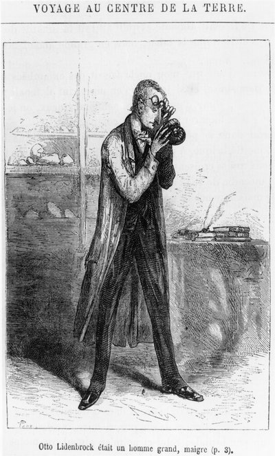 Professor Otto Lidenbrock, illustrazione da 
