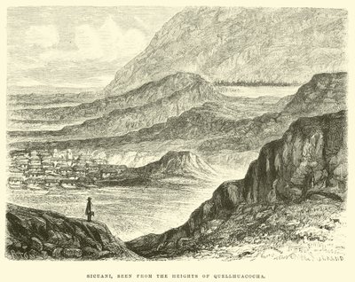 Sicuani, vista dalle alture di Quellhuacocha da Edouard Riou
