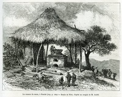 Il forno per la cottura dello zucchero, a Panche (Colombia), disegno di Riou, per illustrare la storia dell